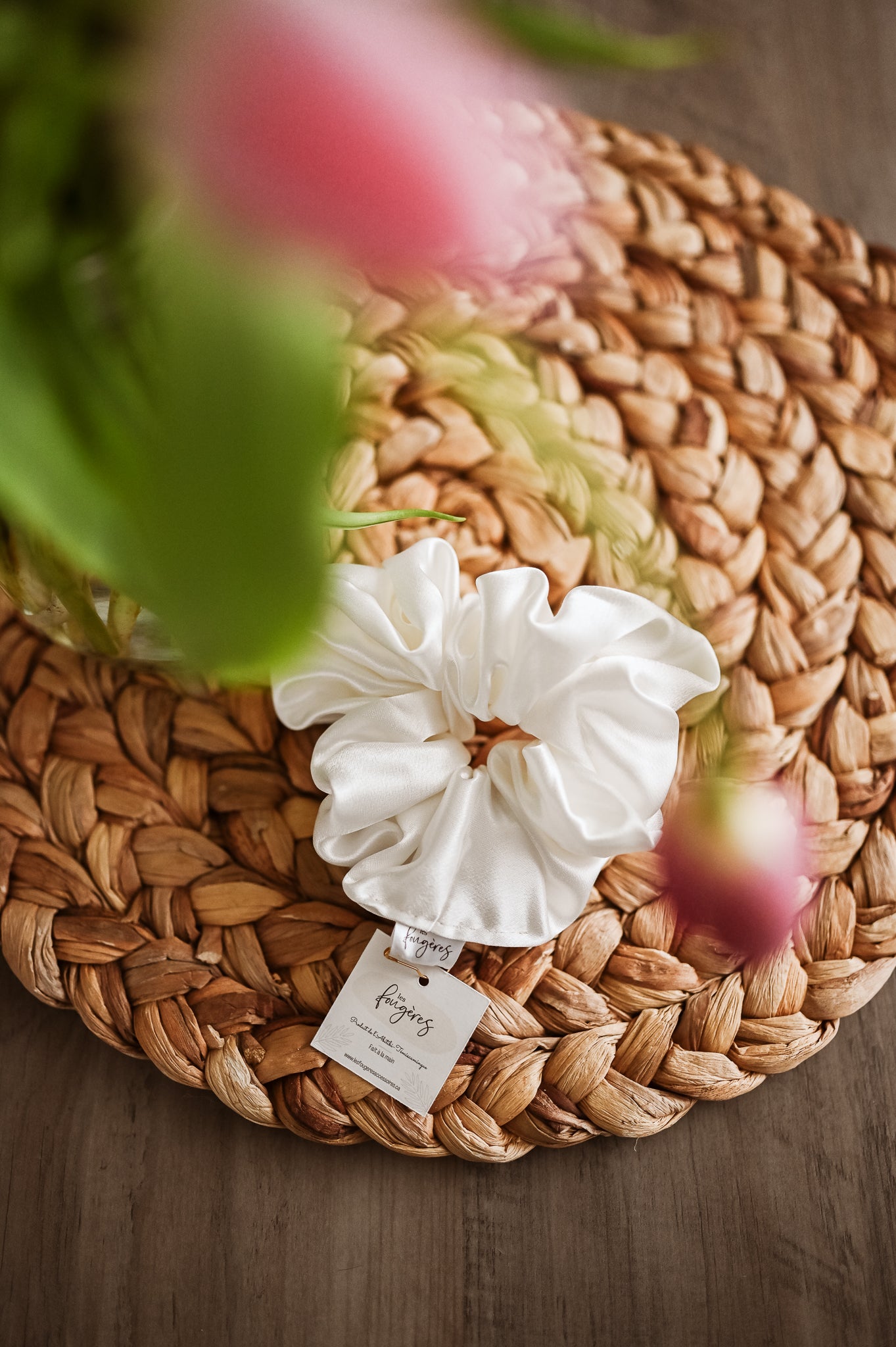 Chouchou XL satin - Ivoire