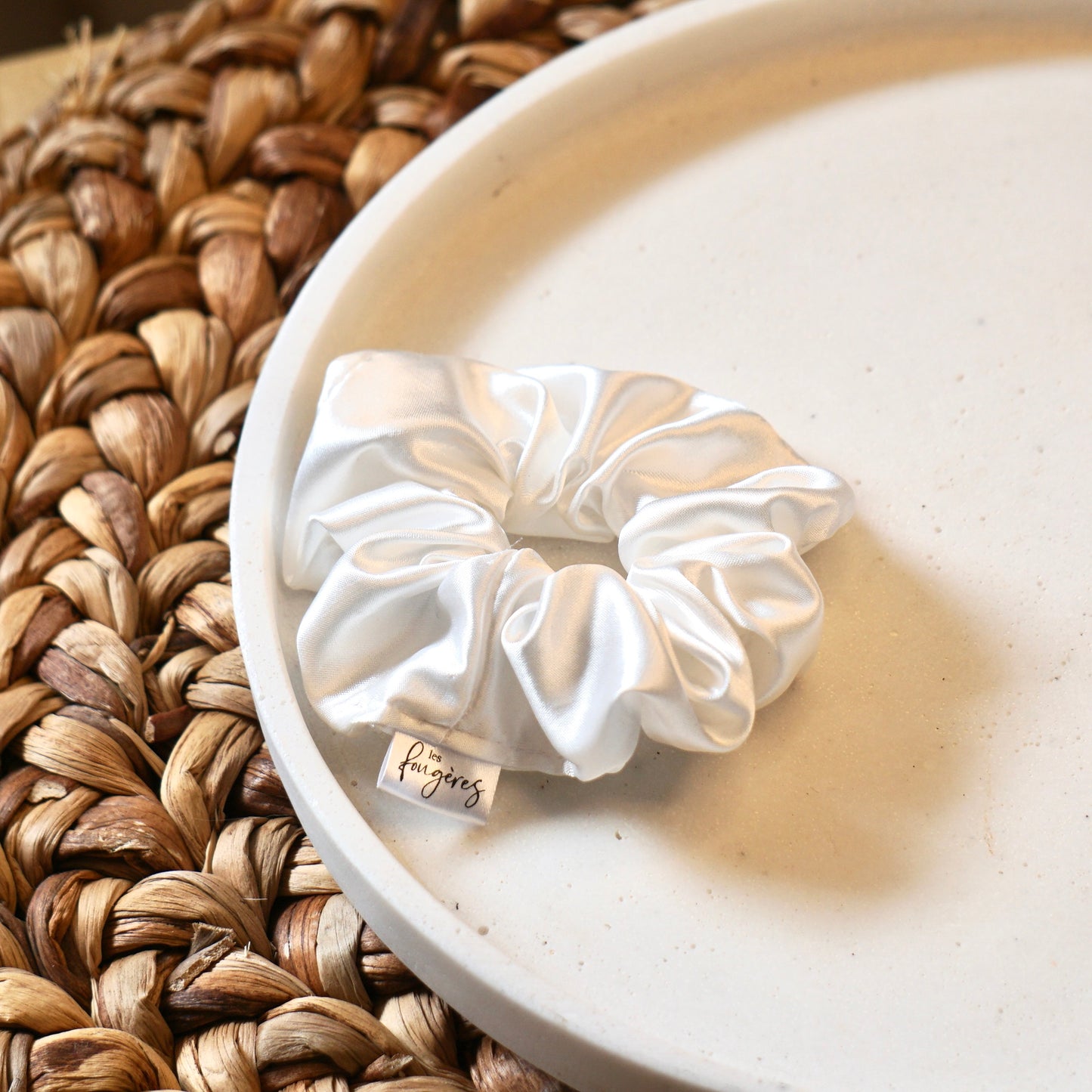 Chouchou satin - ivoire