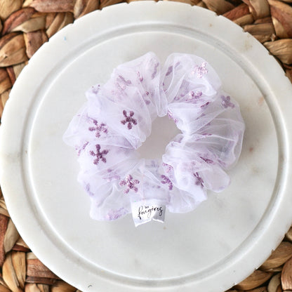 Chouchou enfant - Dentelle petites fleurs