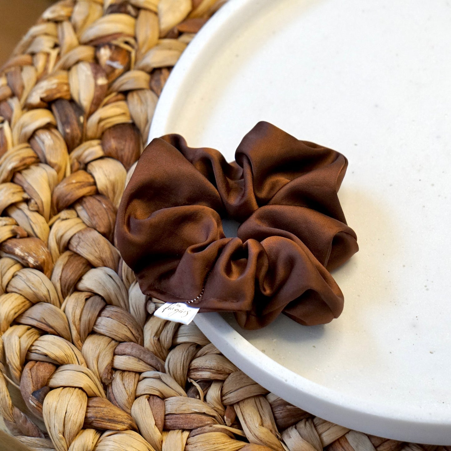 Chouchou satin - Chocolat