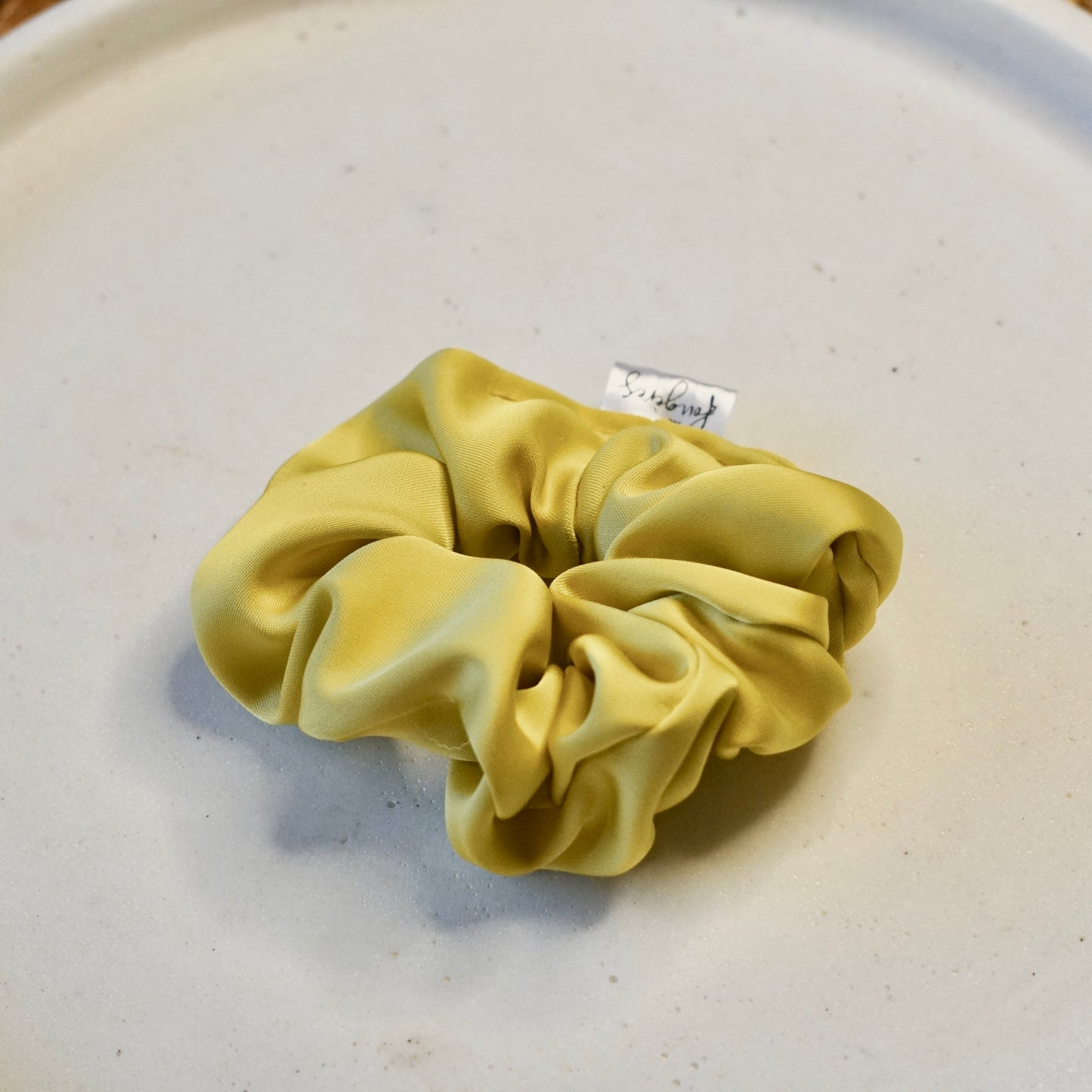 Chouchou satin - jaune électrique