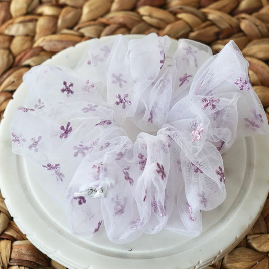 Chouchou XL - Dentelle petites fleurs