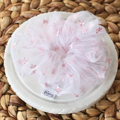 Chouchou XL - Dentelle petites fleurs